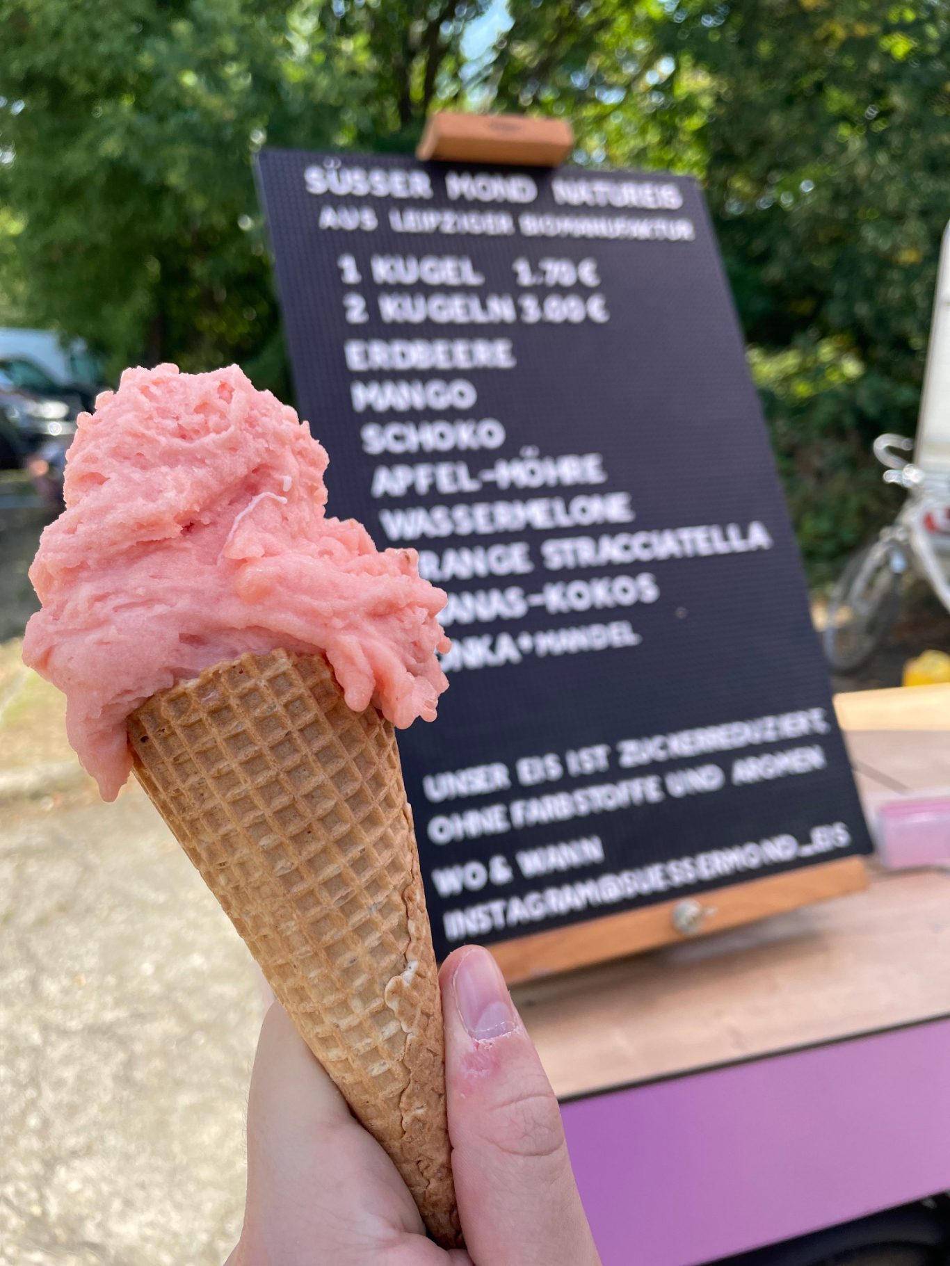 Eisfahrrad Sortentafel