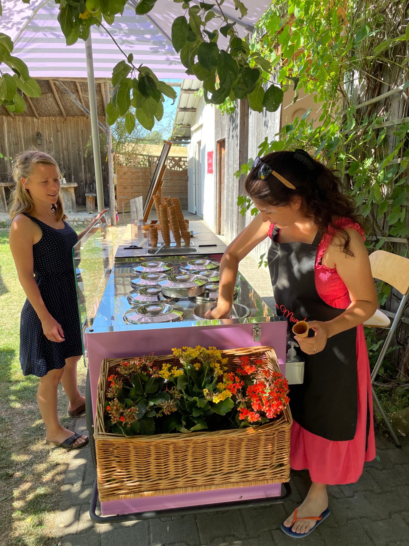 Eisfahrrad auf Feier